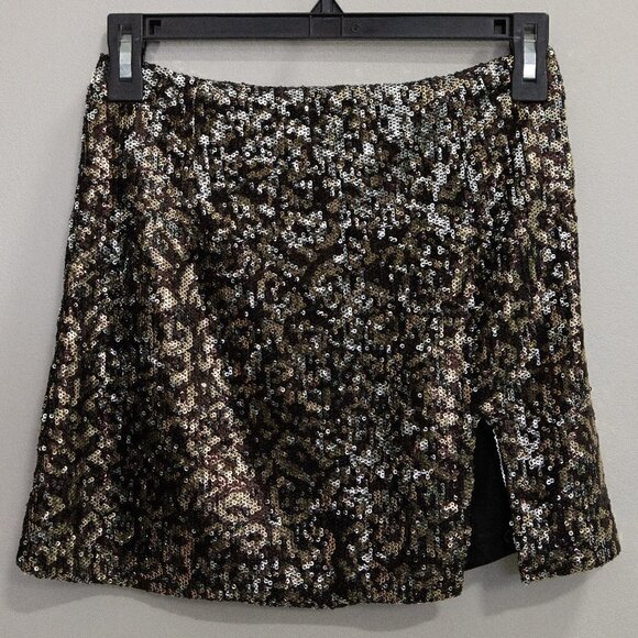 Olivaceous sequins mini skirt-S - Picture 1 of 5